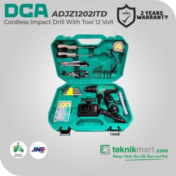 DCA ADJZ1202ITD CORDLESS IMPACT DRILL WITH TOOL 12VOLT 10MM (1X BATT, 1X CHARGER, CASE) - Image 3