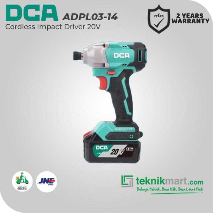 DCA ADPL03-14EM BRUSHLESS IMPACT DRIVER 20VOLT (2X BATT, 1X CHARGER, CASE) - Image 3