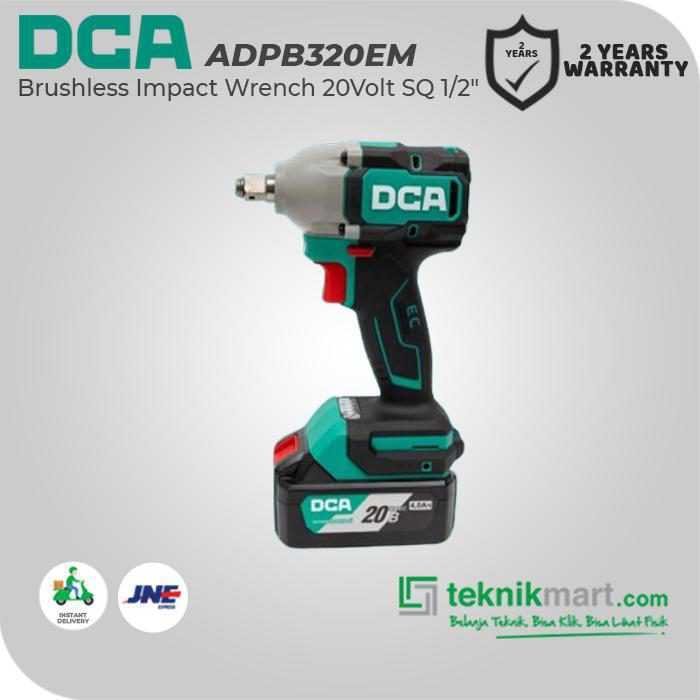 DCA ADPB320EM BRUSHLESS IMPACT WRENCH 20VOLT SQ 1/2" 320NM (2X BATT 4.0AH, 1X CHARGER, 1X CASE) - Image 3