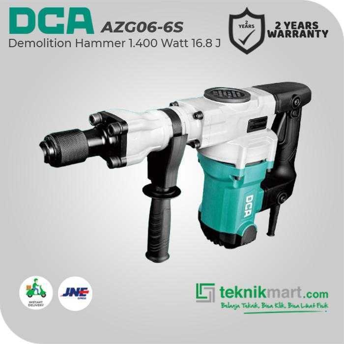 DCA AZG06-6S DEMOLITION HAMMER 1400WATT 16.8JOULE (HEX 17) - Image 3