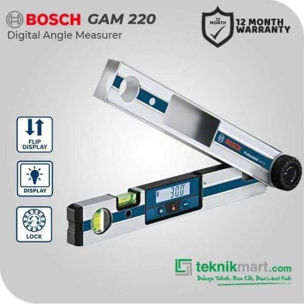 BOSCH GAM 220 ANGLE MEASURER DIGITAL WATERPASS 40CM 220DERAJAT