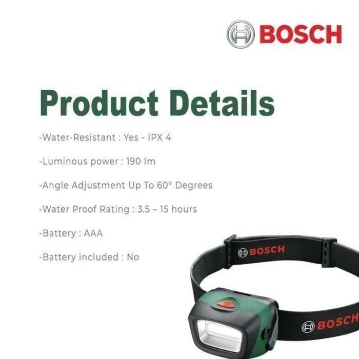 BOSCH HEAD LAMP LED 3WATT 190LUMENS 3X AAA 1.5VOLT - Image 5