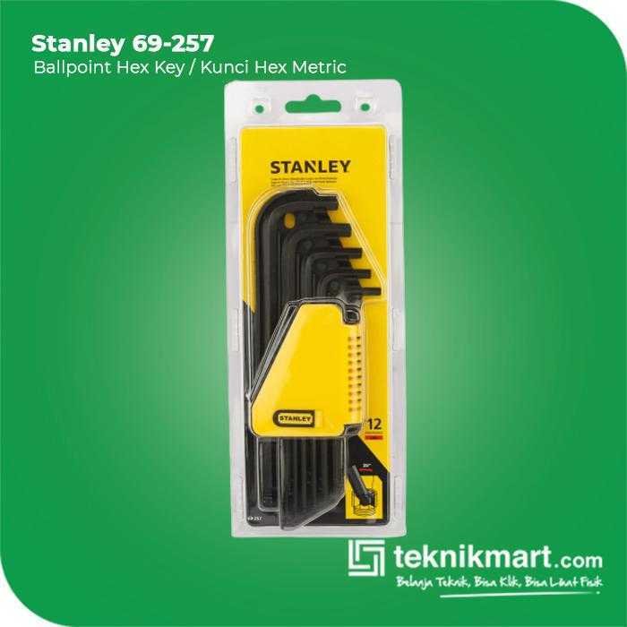 STANLEY 69-257 BALLPOINT HEX KEY SET 12 PCS METRIC LONG ARM