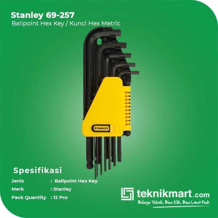 STANLEY 69-257 BALLPOINT HEX KEY SET 12 PCS METRIC LONG ARM - Image 2