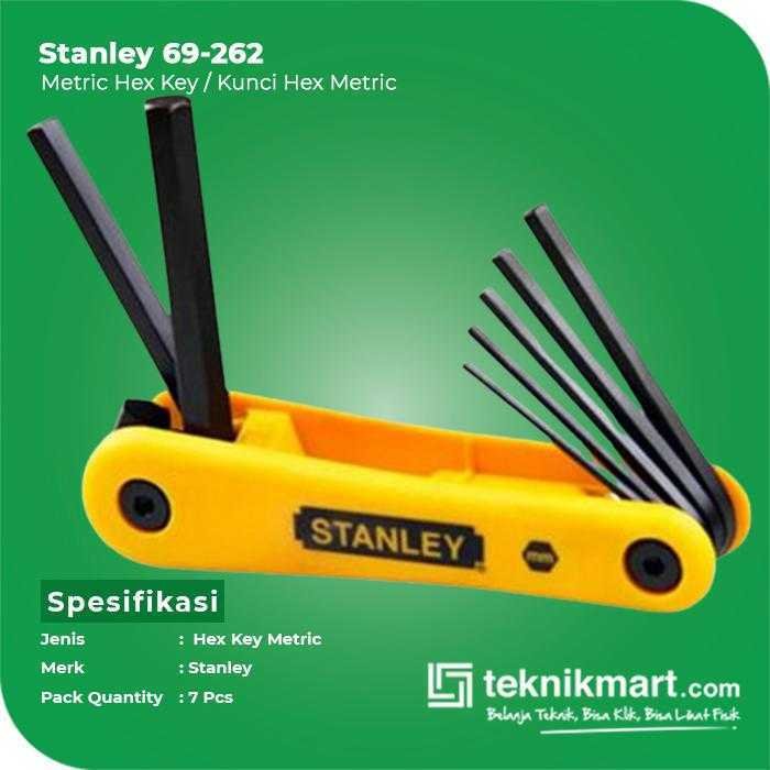 STANLEY 69-262 FOLDING HEX KEY SET 7 PCS METRIC (BLACK & PLASTIC PACKAGE) - Image 2