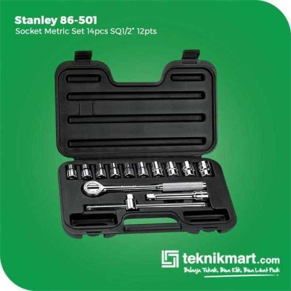 STANLEY 86-501 SOCKET SET 14PCS SQ 1/2" 12PT METRIC WITH TOOLS CASE