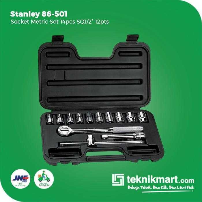 STANLEY 86-501 SOCKET SET 14PCS SQ 1/2" 12PT METRIC WITH TOOLS CASE - Image 2