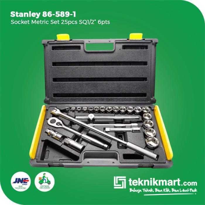 STANLEY 86-589-1 SOCKET SET 25PCS SQ 1/2" 6PT METRIC WITH TOOLS CASE - Image 3