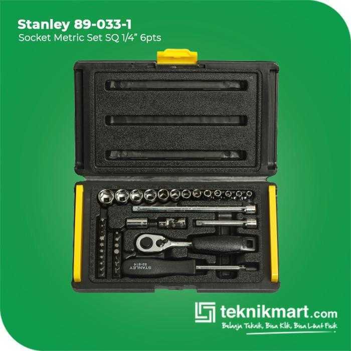 STANLEY 89-033-1 SOCKET SET SQ1/4" 6PTS 35 PCS METRIC WITH PLASTIC CASE