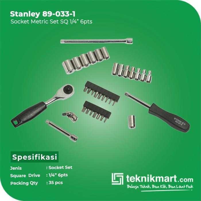 STANLEY 89-033-1 SOCKET SET SQ1/4" 6PTS 35 PCS METRIC WITH PLASTIC CASE - Image 2