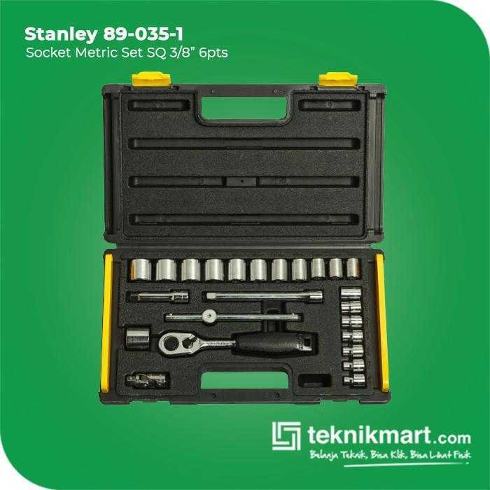 STANLEY 89-035-1 SOCKET SET SQ3/8" 6PTS 24 PCS METRIC WITH PLASTIC CASE