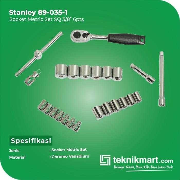 STANLEY 89-035-1 SOCKET SET SQ3/8" 6PTS 24 PCS METRIC WITH PLASTIC CASE - Image 2