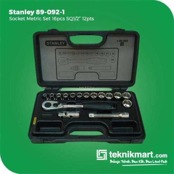 STANLEY 89-092-1 SOCKET SET 16PCS SQ 1/2" 12PT METRIC WITH TOOL CASE