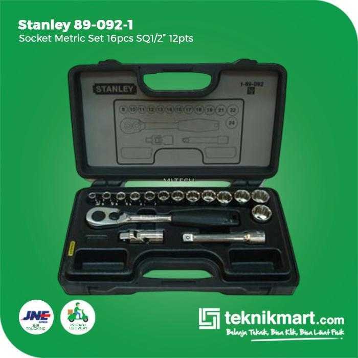 STANLEY 89-092-1 SOCKET SET 16PCS SQ 1/2" 12PT METRIC WITH TOOL CASE - Image 3