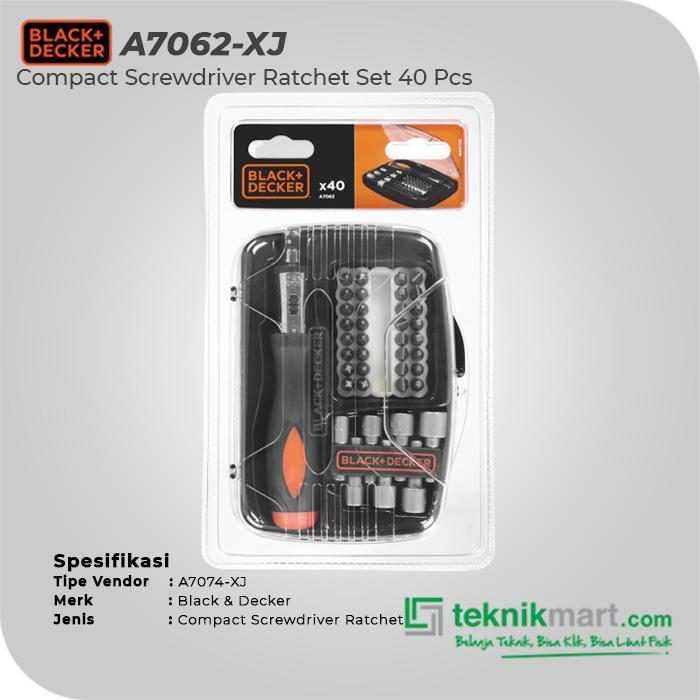 BLACK AND DECKER A7062 COMPACT SCREWDRIVER RATCHET SET 40PCS - Image 2