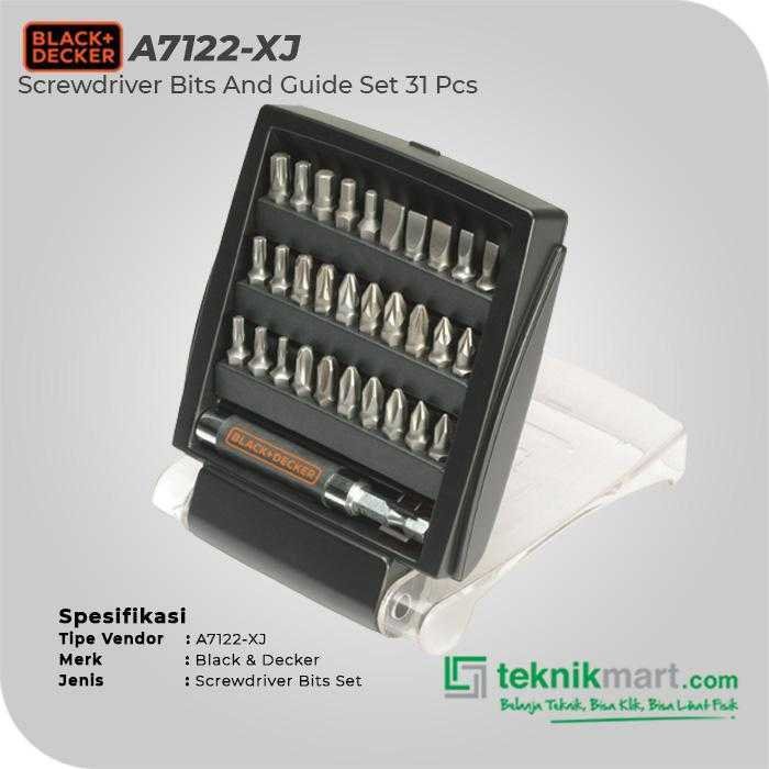 BLACK AND DECKER A7122 SCREWDRIVER BITS AND DRIVE GUIDE SET 31PCS - Image 2