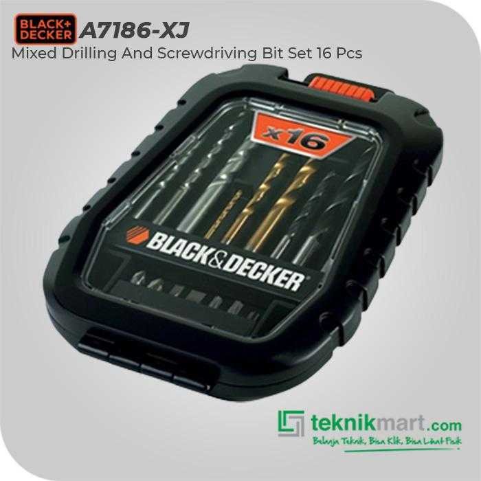 BLACK AND DECKER A7186 MIXED DRILLING & SCREWDRIVING BIT SET 16PCS
