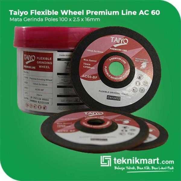 TAIYO AC60-BF FLEXIBLE GRINDING WHEEL FOR METAL PREMIUM LINE 100X2.5X16MM