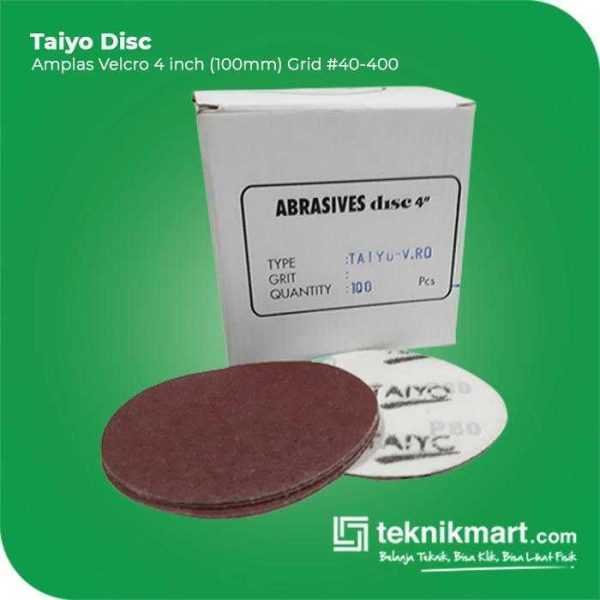 TAIYO AMPLAS DISC VELCRO GRID #40 4 INCH RED COLOUR