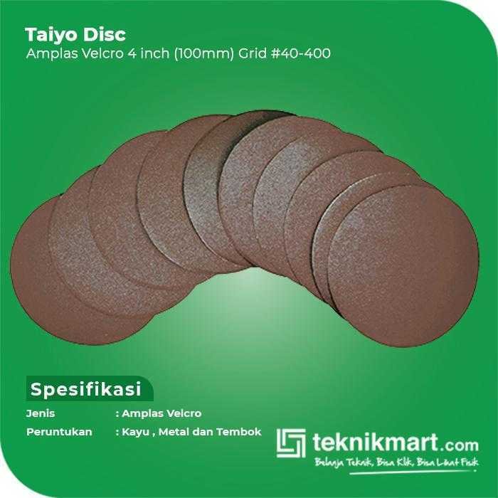 TAIYO AMPLAS DISC VELCRO GRID #400 4 INCH RED COLOUR - Image 2
