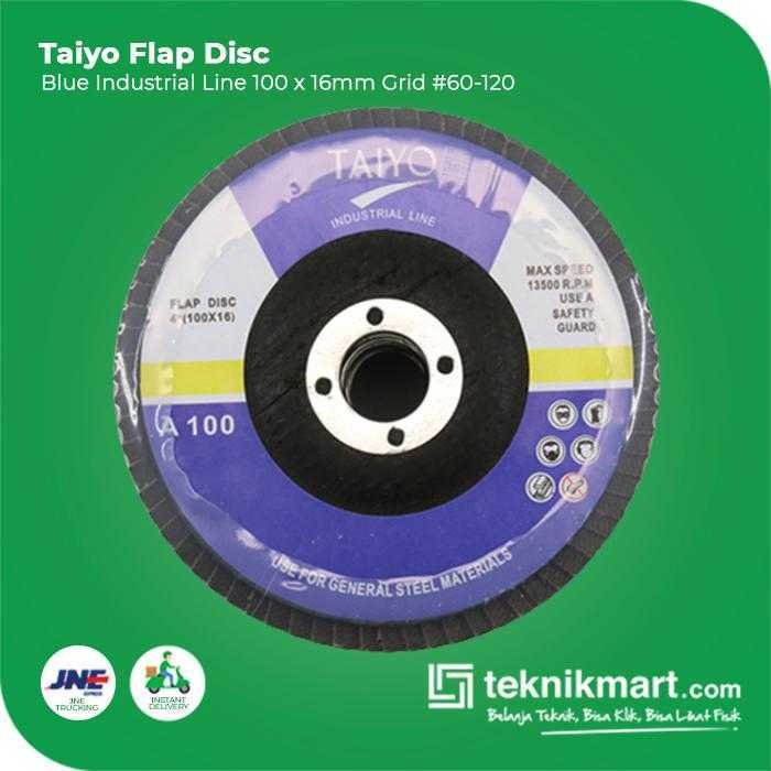 TAIYO FLAP DISC INDUSTRIAL BLUE LINE GRID #180 100X16MM - Image 3