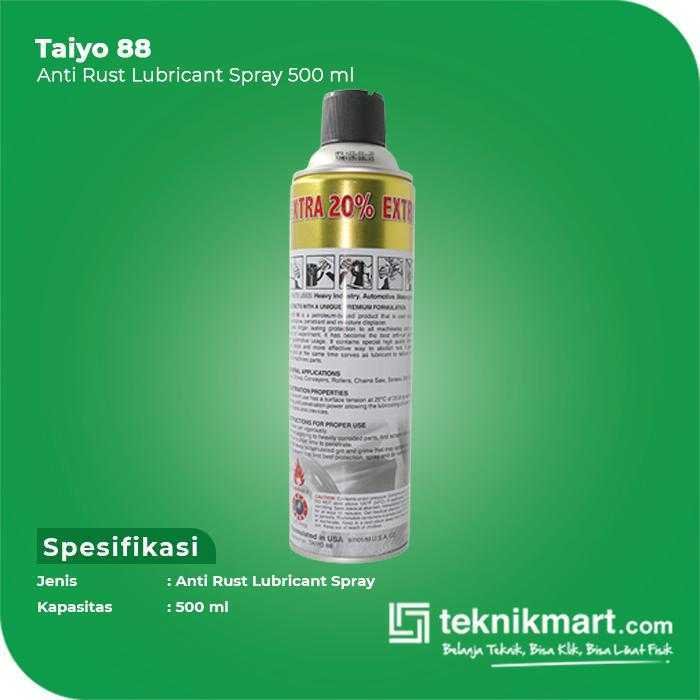 TAIYO 88 ANTI RUST LUBRICANT SPRAY 500 ML - Image 2