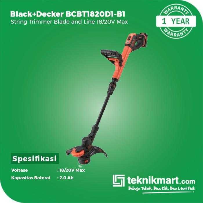 BLACK AND DECKER BCBT1820D1 STRING TRIMMER WITH BLADE AND LINE 18/20 VOLT (MAX) - Image 3