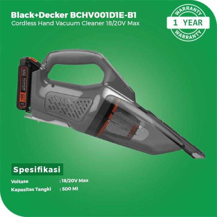 BLACK AND DECKER BCHV001D1E CORDLESS POWER HAND VACUUM CLEANER 20VOLT 1.5AH - Image 2