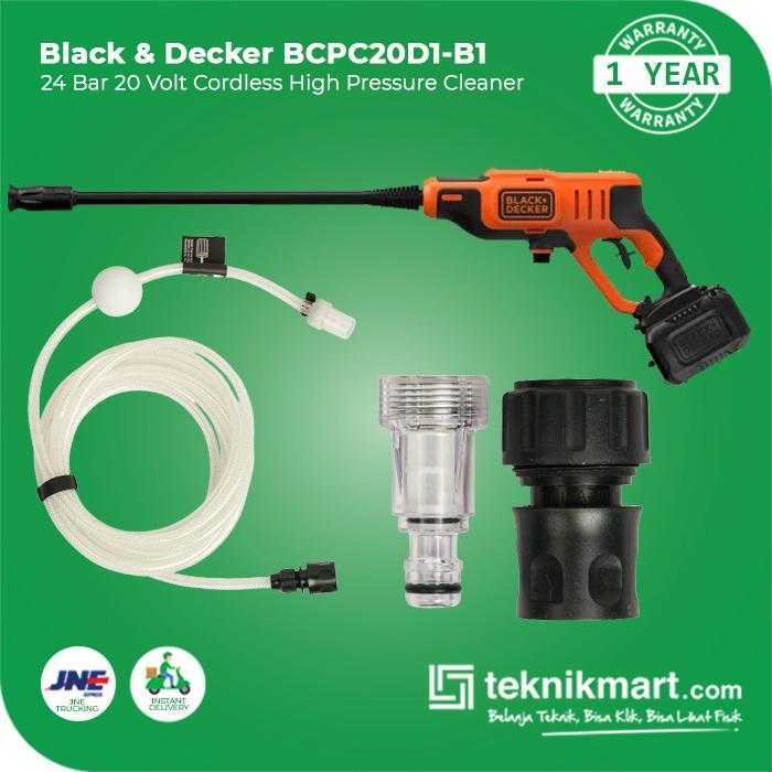 BLACK AND DECKER BCPC20D1 CORDLESS HIGH PRESSURE CLEANER 20VOLT 24BAR 2SPEED - Image 2