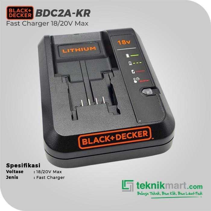 BLACK AND DECKER BDC2A FAST CHARGER 2AH 18/20 VOLT - Image 2