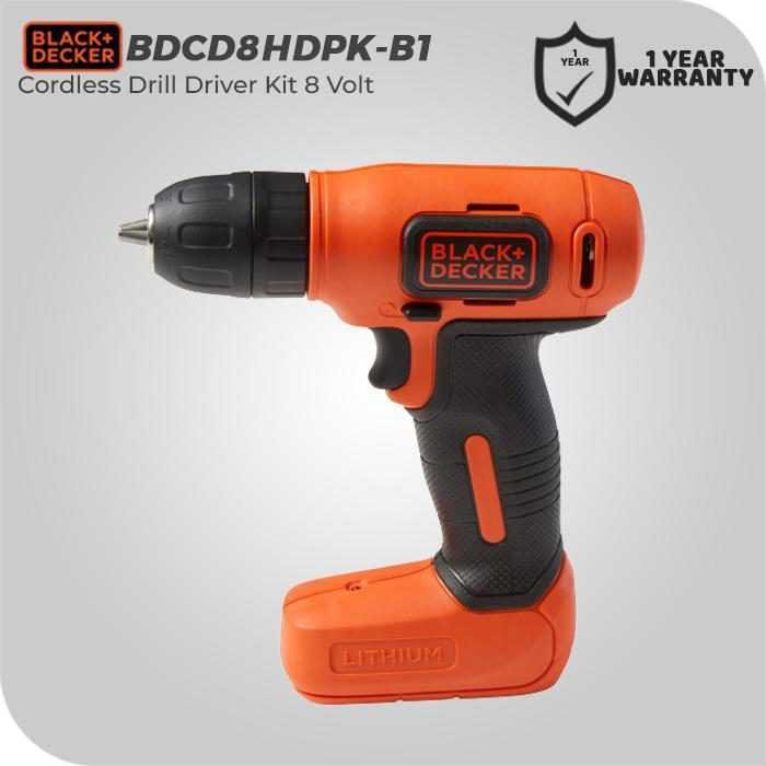 BLACK AND DECKER BDCD8HDPK CORDLESS DRILL DRIVER 8VOLT + 42 ACC
