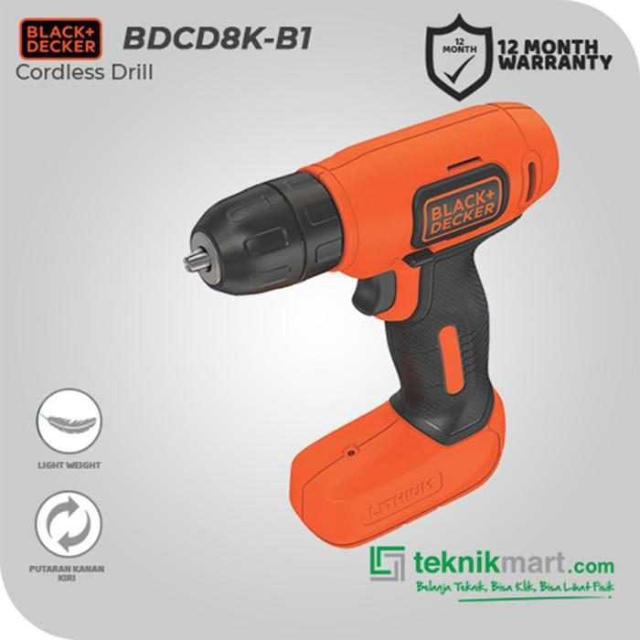 BLACK AND DECKER BDCD8K CORDLESS DRILL KIT SET 7.2VOLT