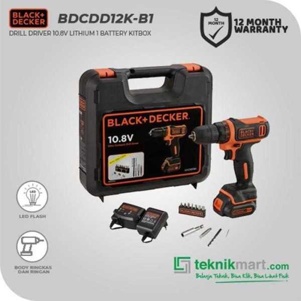 BLACK AND DECKER BDCDD12K DRILL DRIVER 10.8VOLT LITHIUM 1 BATTERY KITBOX
