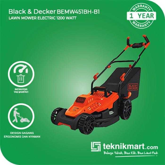 BLACK AND DECKER BEMW451BH ELECTRIC LAWN MOWER 1200 WATT 32CM