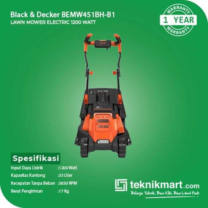 BLACK AND DECKER BEMW451BH ELECTRIC LAWN MOWER 1200 WATT 32CM - Image 2