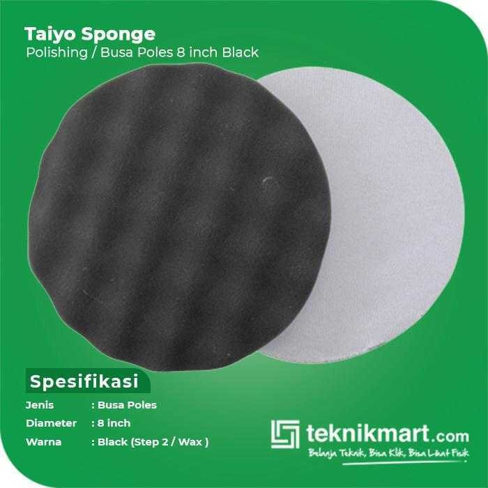 TAIYO WAFLED SPONGE POLISH BLACK 8" - Image 2