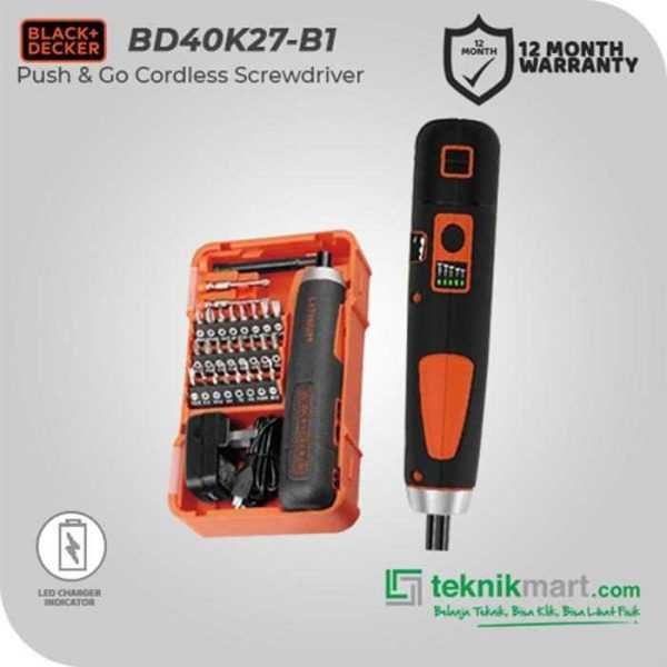 BLACK AND DECKER BD40K27 IN-LINE SCREWDRIVER WITH 27ACC 4VOLT LI-ION