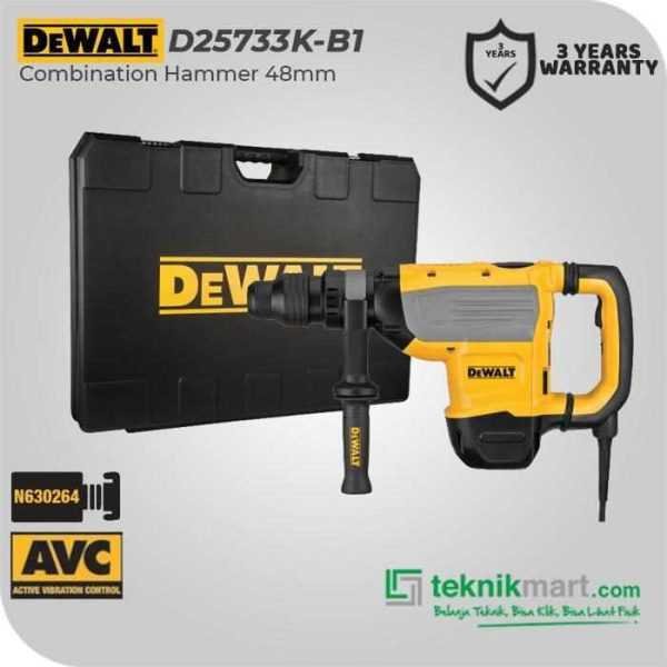 DEWALT D25733K DEMOLITION HAMMER SDS MAX 1600WATT 48MM 8KG