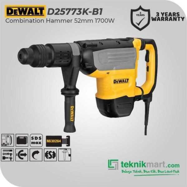 DEWALT D25773K DEMOLITION HAMMER SDS MAX 1700WATT 52MM 9KG