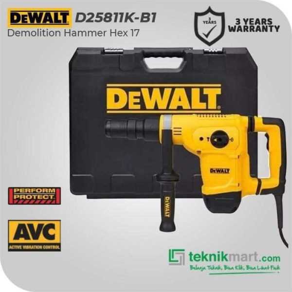 DEWALT D25811K DEMOLITION HAMMER CHIPPING 1050WATT HEX 17 7.1JOULE