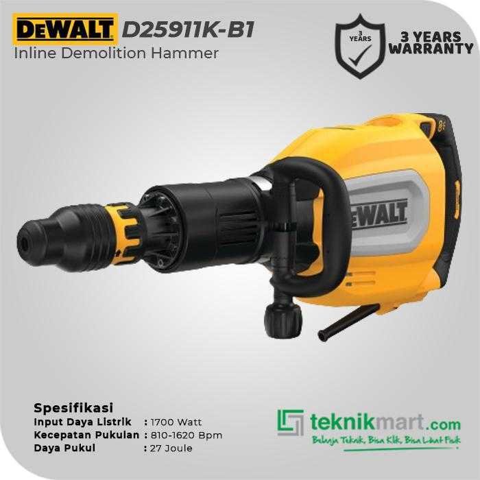 DEWALT D25911K DEMOLITION HAMMER SDS MAX 1700WATT 27JOULE - Image 2
