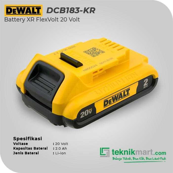 DEWALT DCB183 BATTERY 18VOLT 2.0AH - Image 2
