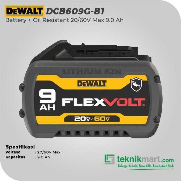 DEWALT DCB609G BATTERY + OIL RESISTANT FLEXVOLT 20/60V 9.0 AH - Image 2