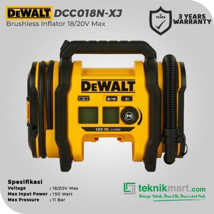 DEWALT DCC018N BRUSHLESS INFLATOR / COMPRESSOR 18VOLT 11BAR 160PSI (UNIT ONLY) - Image 2