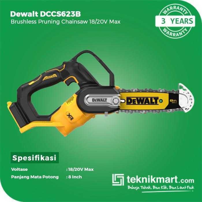 DEWALT DCCS623B BRUSHLESS PRUNING CHAINSAW 20VOLT 8 INCH (UNIT ONLY) - Image 3
