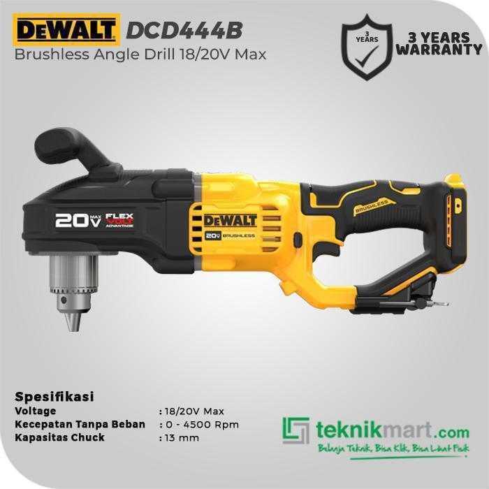 DEWALT DCD444B BRUSHLESS ANGLE DRILL 20V MAX E-CLUCTH 13MM (UNIT ONLY) - Image 3