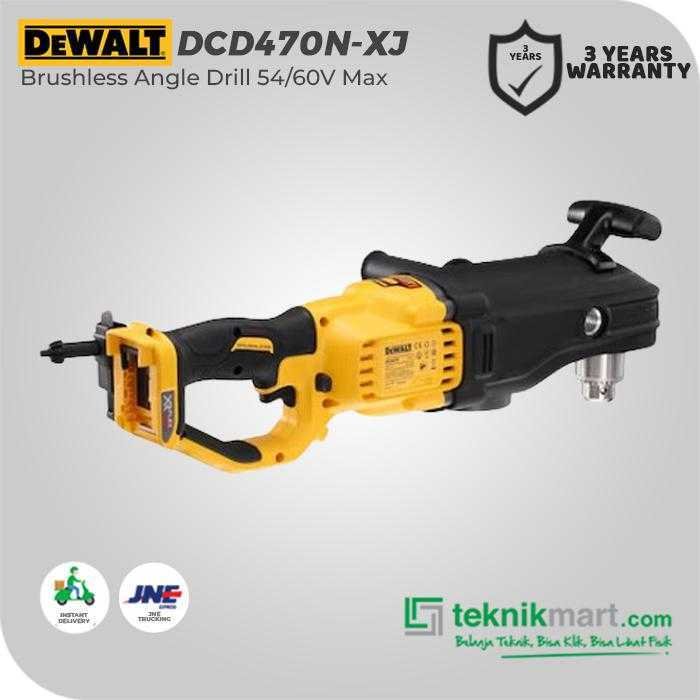 DEWALT DCD470N BRUSHLESS ANGLE DRILL 54V 0-400/1.320 RPM 13 MM (UNIT ONLY) - Image 3