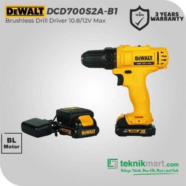 DEWALT DCD700S2A BRUSHLESS DRILL DRIVER 12V MAX 1.5AH LI-ION 10MM