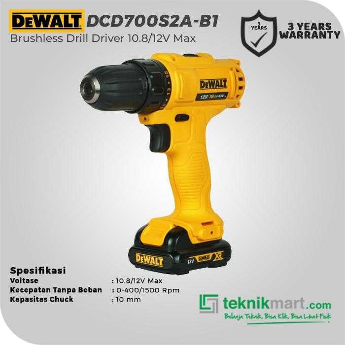 DEWALT DCD700S2A BRUSHLESS DRILL DRIVER 12V MAX 1.5AH LI-ION 10MM - Image 3