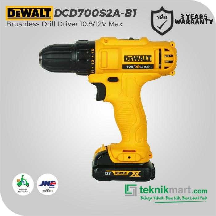 DEWALT DCD700S2A BRUSHLESS DRILL DRIVER 12V MAX 1.5AH LI-ION 10MM - Image 4